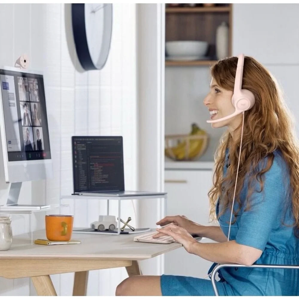 Logitech Wired USB Headset, Stereo Headphones w/Noise-Cancelling Microphone, USB